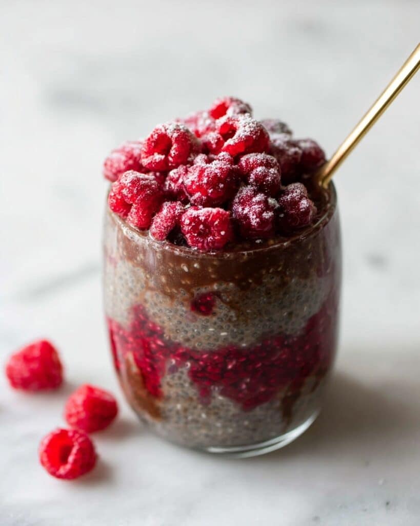 Chocolate Raspberry Oatmeal Chia Pudding Recipe