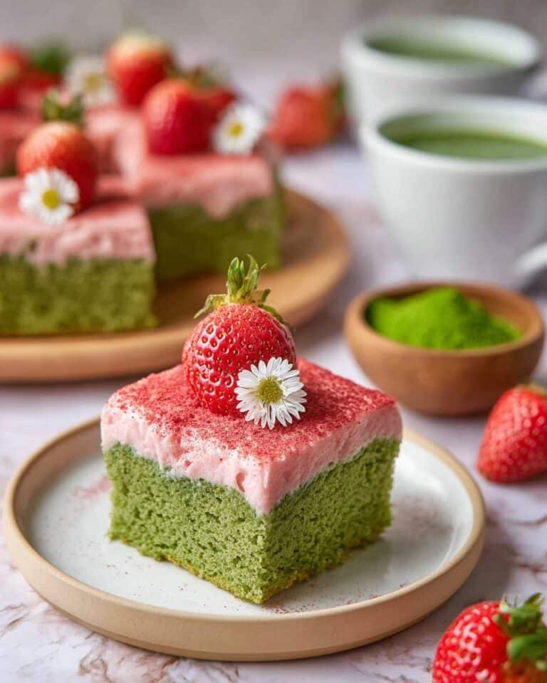 Strawberry Matcha Latte Cake Recipe