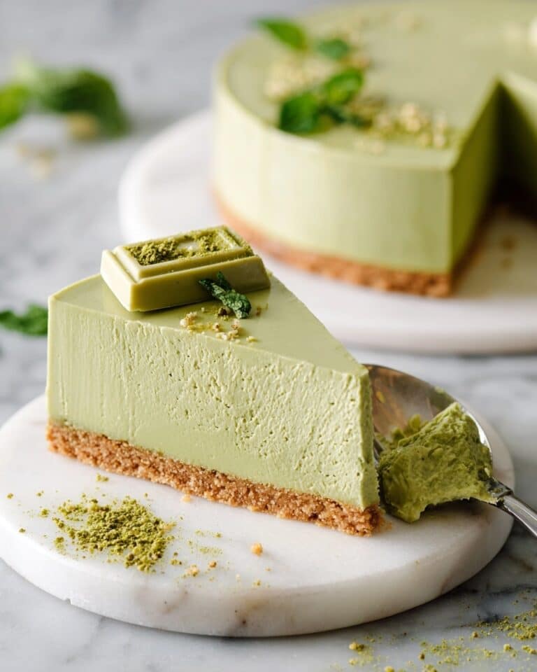 No Bake Vegan Matcha Cheesecake Recipe