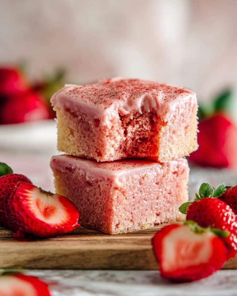 Strawberry White Chocolate Brownies with Strawberry Ganache Recipe