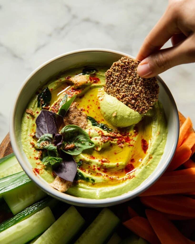 Whipped Basil White Bean Dip with Shallots, Garlic, and Lemon Recipe