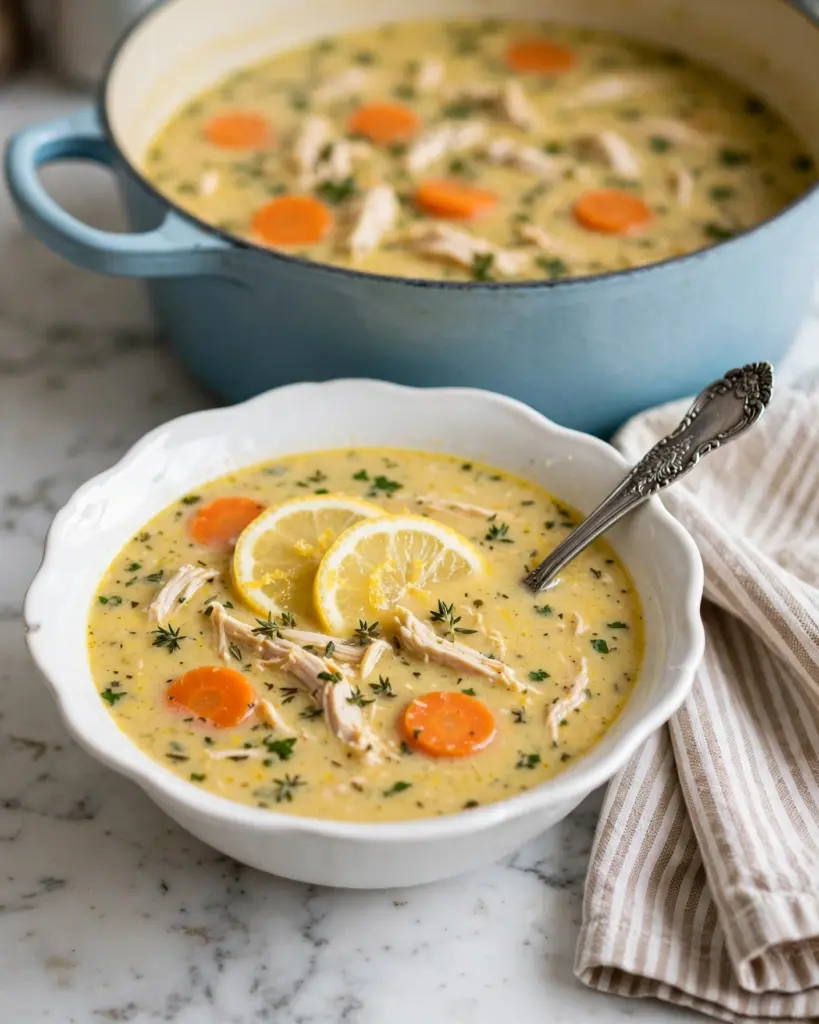 Avgolemono Soup (Greek Lemon Chicken and Rice Soup) Recipe