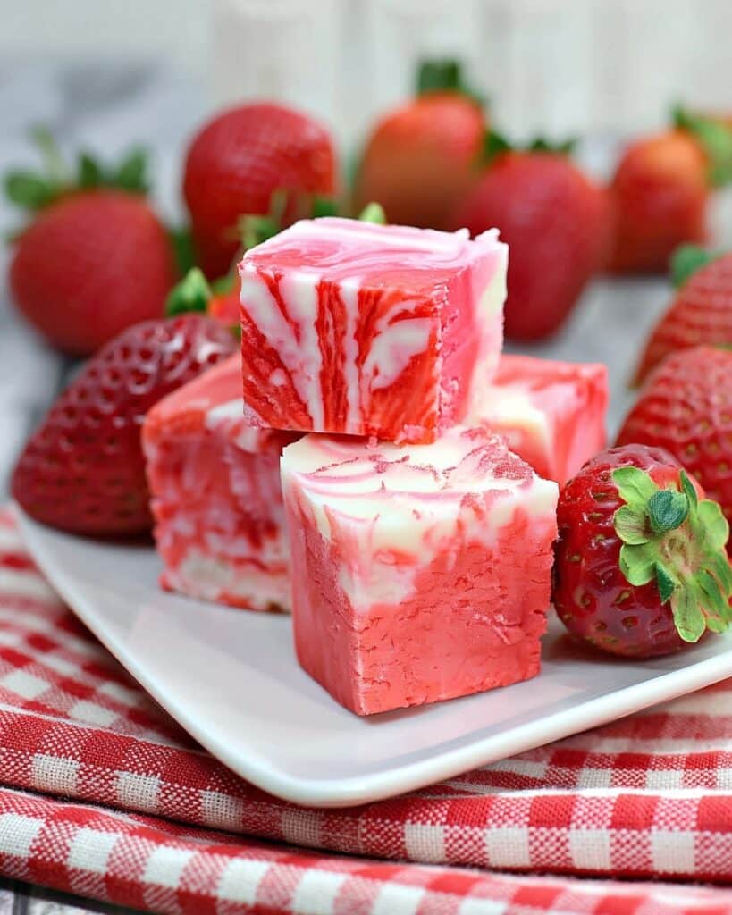 Strawberry Swirl White Chocolate Fudge Recipe