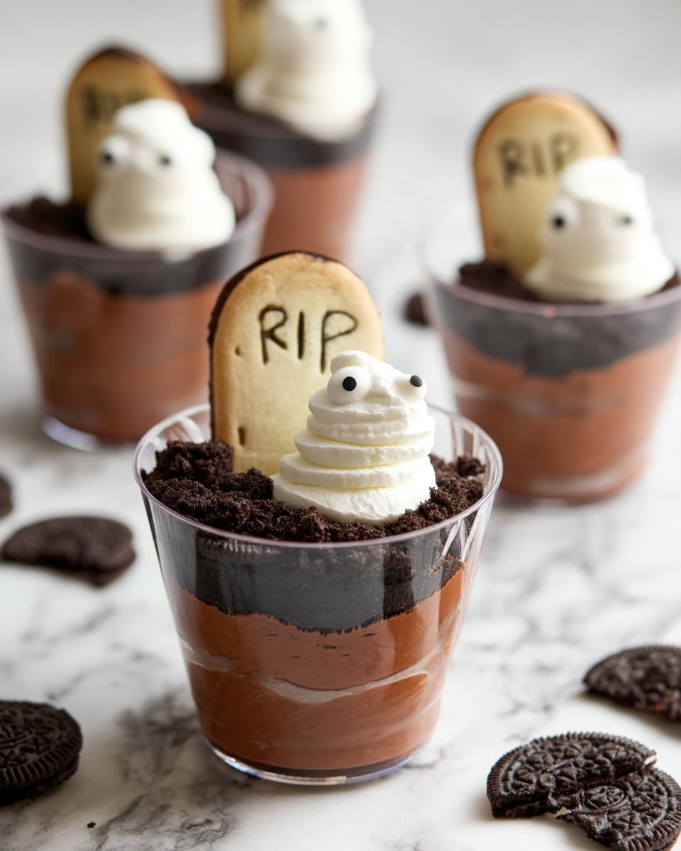 Ghosts in the Graveyard Chocolate Pudding Cups Recipe