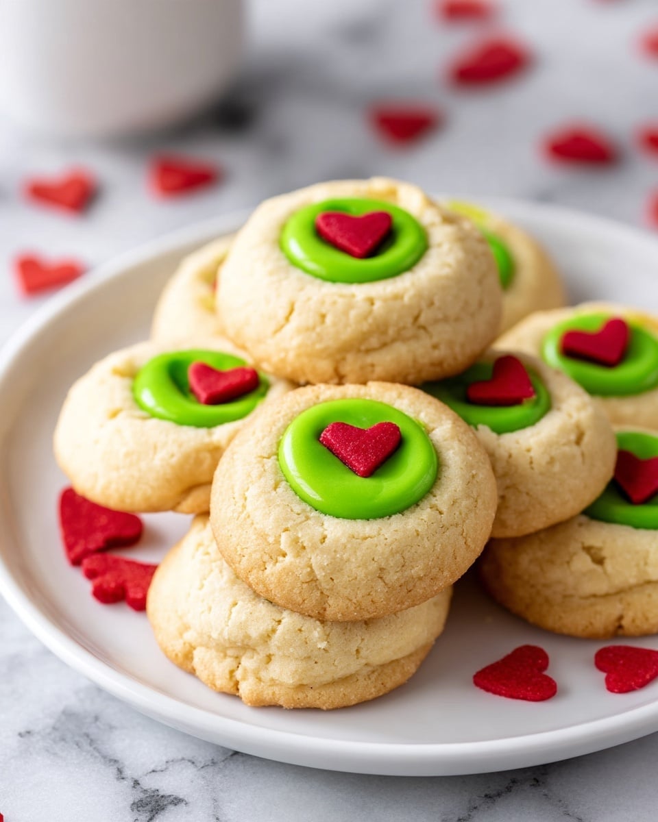 Grinch Style Thumbprint Cookies Recipe