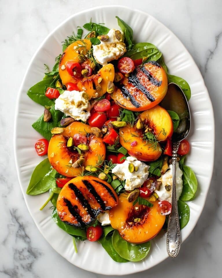 Grilled Peach and Burrata Salad Recipe