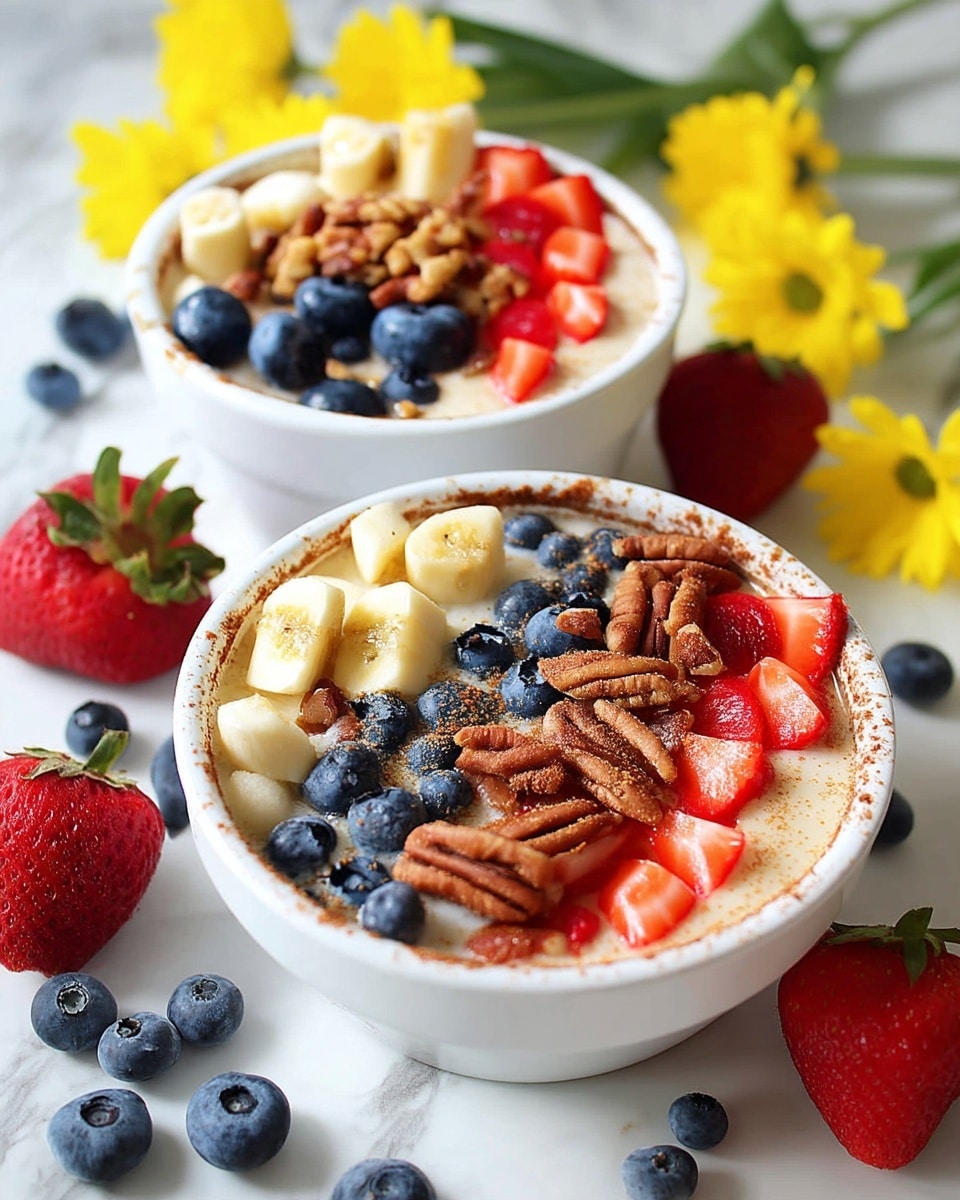 French Toast Overnight Oats with Fresh Fruit and Pecans Recipe