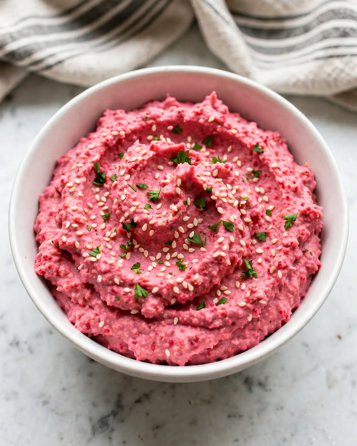 Creamy Lemon Beet Hummus Recipe