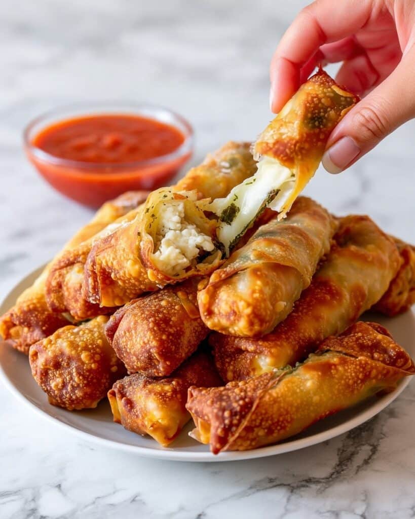Air Fryer Spinach Mozzarella Sticks Recipe