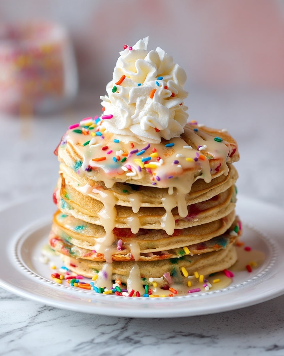 Funfetti Pancakes with Vanilla Butter Glaze Recipe