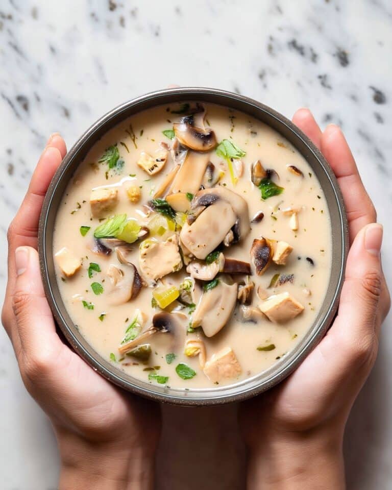 Creamy Chicken Mushroom Soup with Herbs Recipe