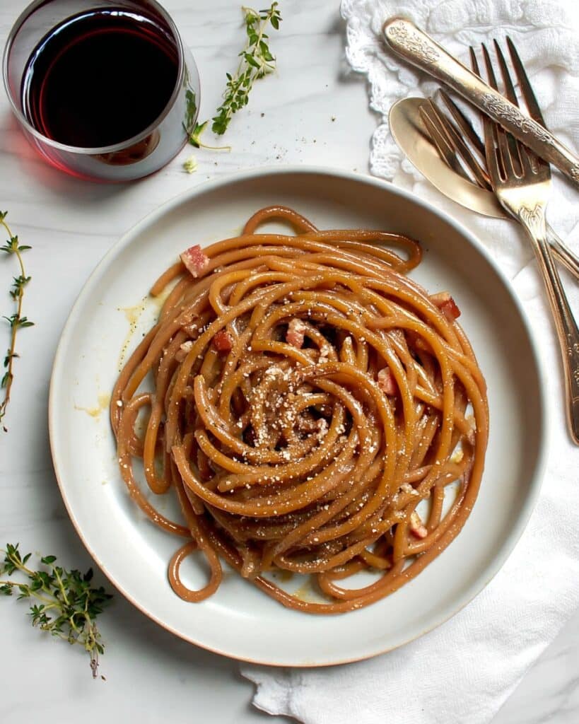 Italian Drunken Spaghetti (Red Wine Pasta all’Ubriaco) Recipe