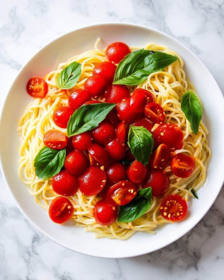 Easy No Cook Tomato Sauce with Linguine Recipe