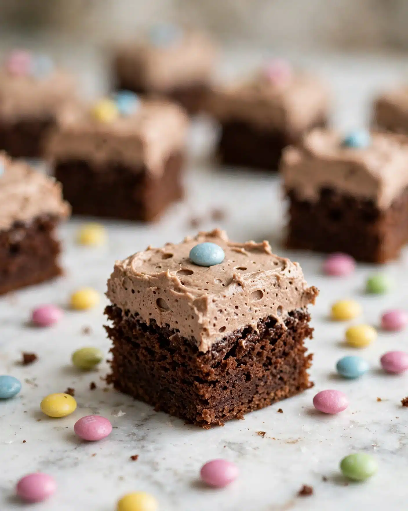 M&M Brownies with Chocolate Frosting Recipe