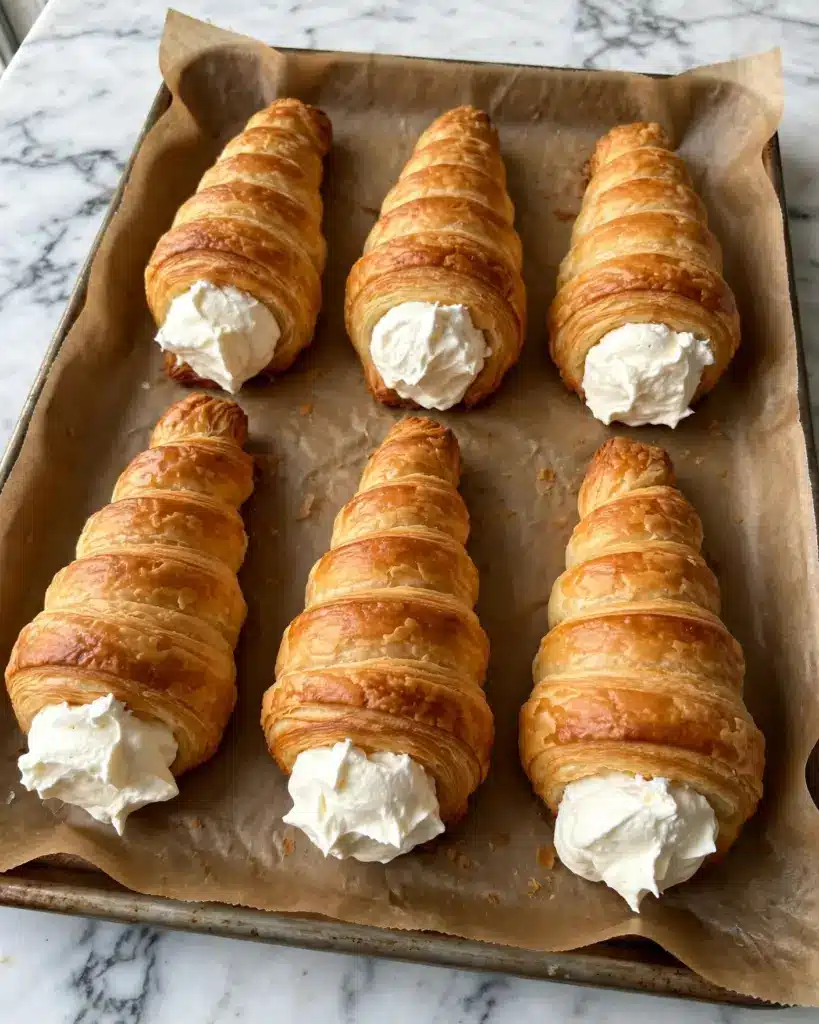 Homemade Cream Horns with Flaky Puff Pastry and Whipped Cream Filling Recipe