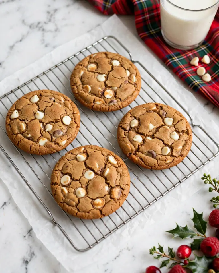 Bakery Style Gingerbread White Chocolate Cookies Recipe
