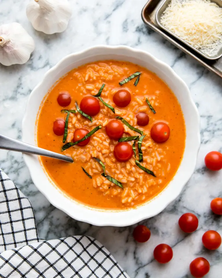 One-Pot Creamy Tomato Rice Soup Recipe