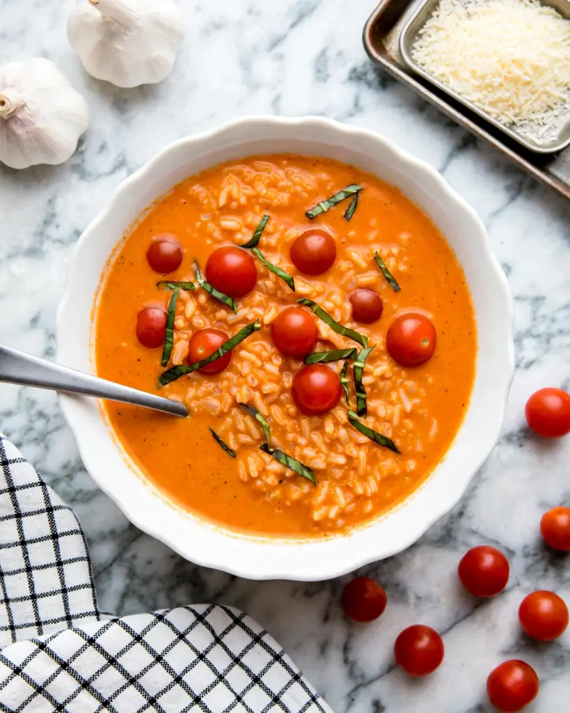 One-Pot Creamy Tomato Rice Soup Recipe