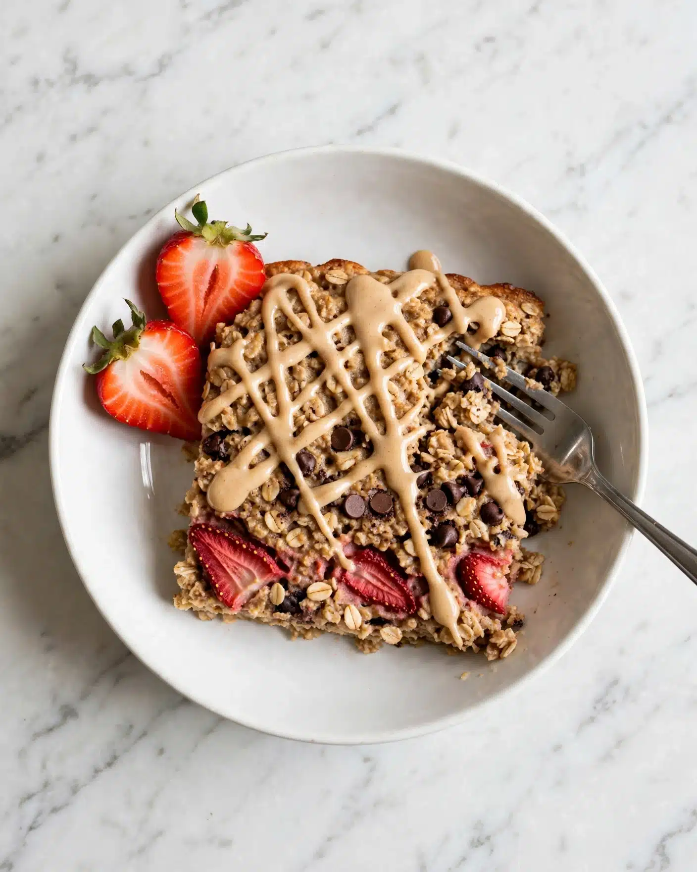 Easy Strawberry Banana Baked Oatmeal with Chocolate Chips Recipe
