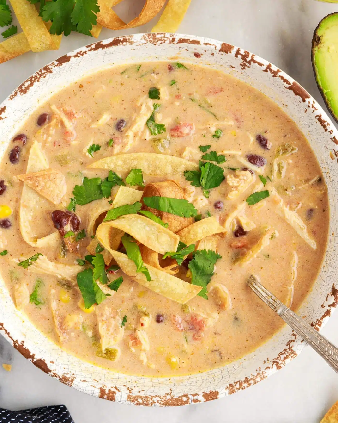 Creamy Chicken Tortilla Soup in the Crock Pot Recipe