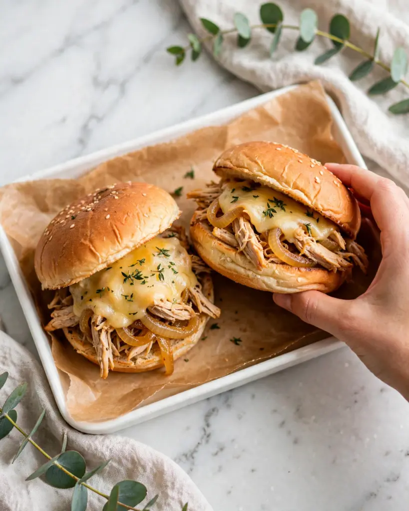 Crock Pot French Dip Chicken Sandwiches Recipe