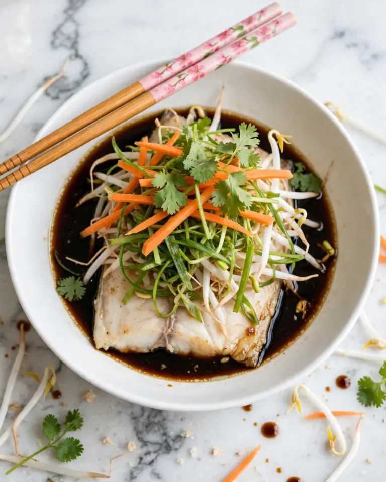 Steamed Fish with Ginger and Soy Sauce Recipe