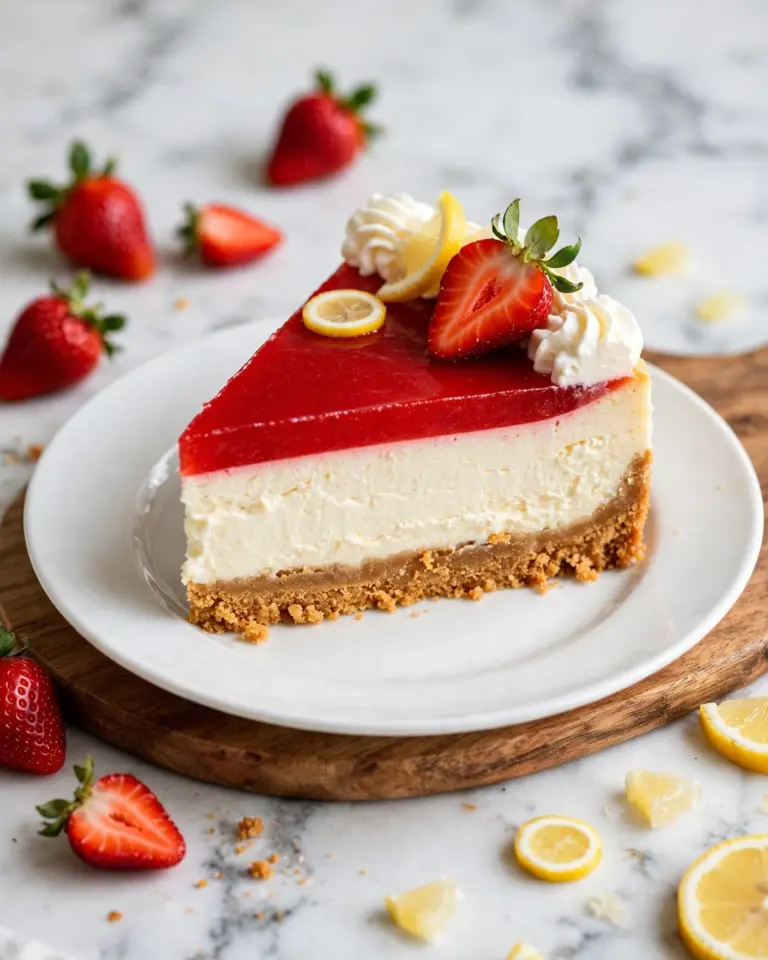 No Bake Strawberry Lemonade Cheesecake Recipe