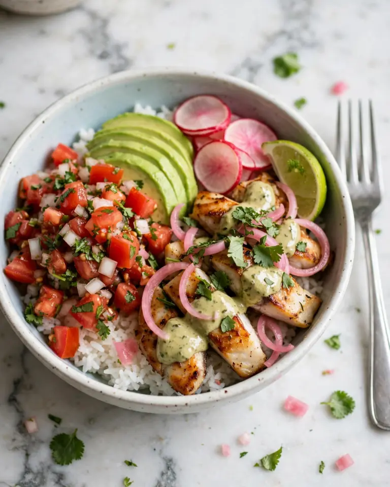 Fish Taco Bowls with Zesty Chipotle Ranch Recipe